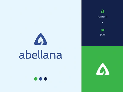 Abellana Logo Design 2 bio brand brand identity branding green leaf leaves logo logo design organic packaging plant plants sustainable vegan visual identity