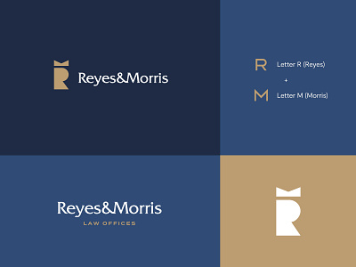 Reyes&Morris Logo Concepts 1 abstract brand identity design law brand law firm law identity law logo letter letter logo letterform letters logo logo design modern monogram visual identity