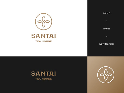 Santai Tea - Logo concept #3 abstract brand identity design letter letter logo letterform letters logo logo design modern monogram tea tea brand tea company tea logo tea packaging