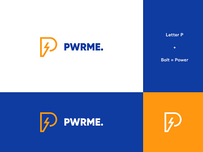 PowerMe Logo Idea #2 abstract bolt brand identity design inspiration letter letters logo logo design modern motivation power thunder thunderbolt woman women