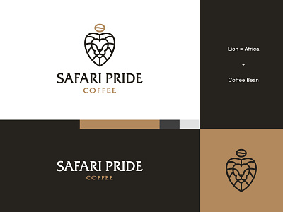 Safari Pride Coffee - Logo Idea #2 abstract africa brand identity coffee coffee brand coffee logo lion lion logo logo logo design modern