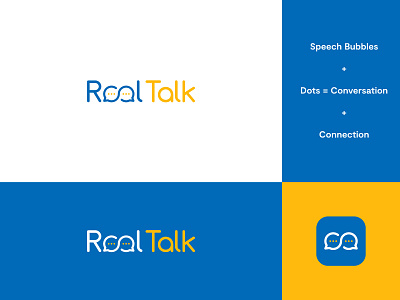 Final Logo - RealTalk Application abstract brand identity connection connection logo logo logo design modern speech speech logo speech pathologist speech therapy