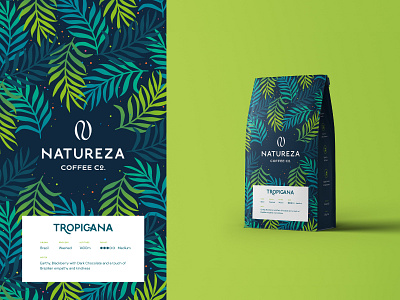 Natureza - Coffee Packaging Pouch abstract brand identity cafe coffee coffee brand coffee logo coffee packaging eco leaves letter logo logo design modern natural organic sustainability