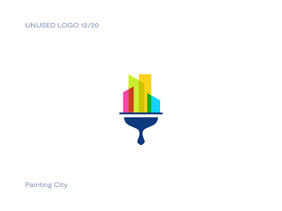Painting City - Logo for Sale 12/20 abstract brand identity city city logo logo logo design modern paint paint logo paintbrush paintbrush logo painting