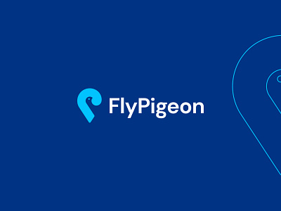 FlyPigeon - Logo Version 4 abstract bird bird logo brand identity letter location location pin logo logo design modern pigeon pigeon logo pin logo travel travel logo