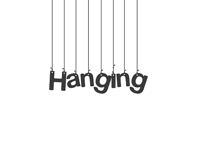 Hanging fun hanging logo wordmark