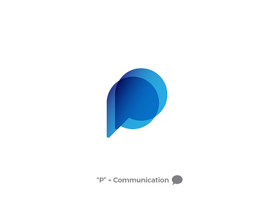 Letters P Media v2 abstract blue communications design gradient letter letterform letters logo media modern p