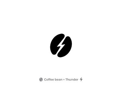 Thunder Coffee Bean abstract bean black coffee coffee bean design logo thunder thunderbolt