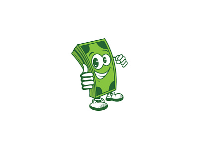 Money Mascot abstract design dollar green investing logo mascot modern money saving