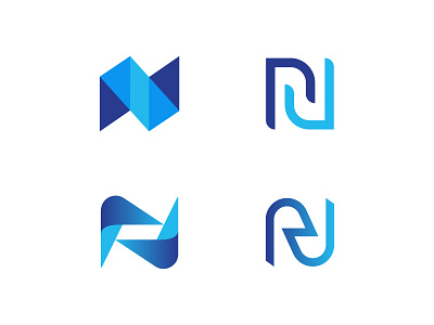 Abstract letters N abstract blue cryptocurrency gradient letter letter n letterform letters logo modern monogram