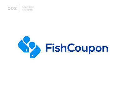 2/100 Daily Smart Logo Challenge 100 day challenge 100 day project abstract abstract art blue challenge coupon daily daily logo design fish logo logo design modern