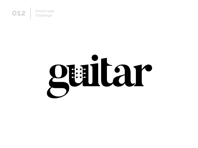 12/100 Daily Smart Logo Challenge music guitar wordmark 100 day challenge 100 day project design letterform letters modern logo letter abstract