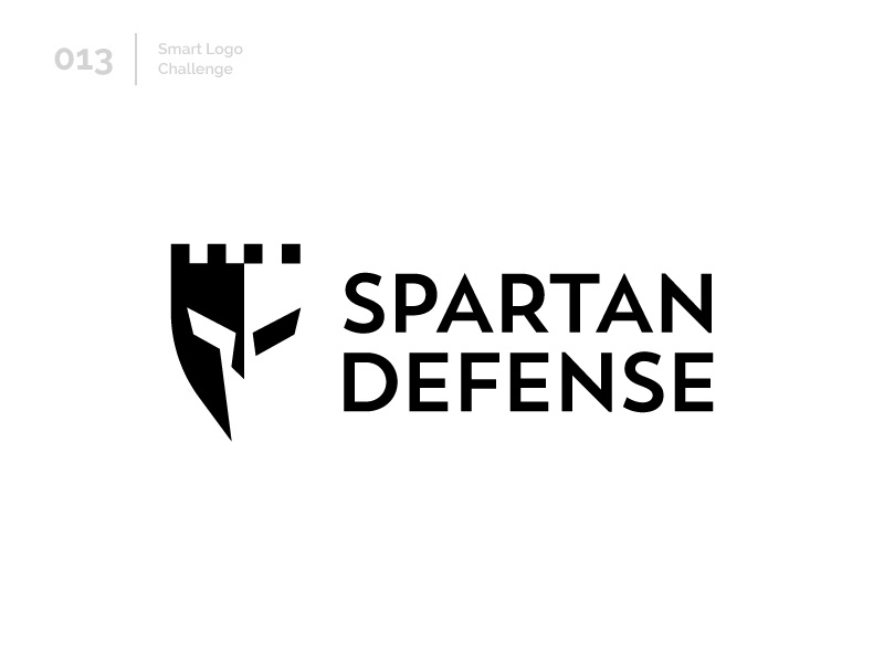 13/100 Daily Smart Logo Challenge negative space defense castle spartan logo challenge 100 day challenge 100 day project illustration design modern logo abstract