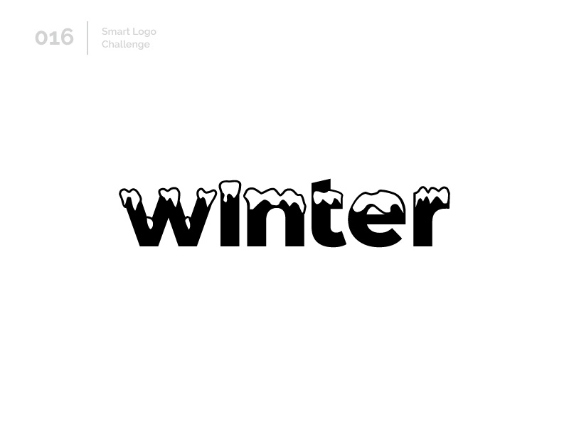 16/100 Daily Smart Logo Challenge snow winter logo challenge typography 100 day challenge 100 day project wordmark letterform letters modern logo letter abstract