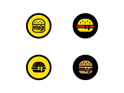 Burgers abstract burger burgers fast food logo modern yellow burger