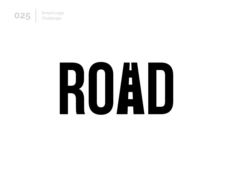 25/100 Daily Smart Logo Challenge roach track road logo challenge 100 day challenge 100 day project wordmark letterform letters modern letter logo abstract