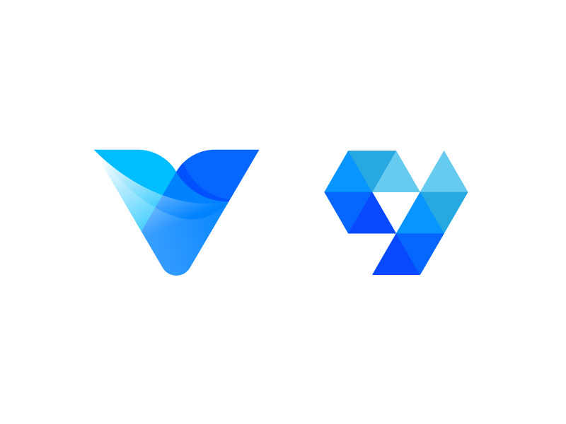 Letter V media logos media center letter v media blue letterform letters modern letter logo abstract