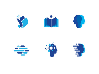 Editing Logos abstract blue brain editing intelligence logo mind modern paper
