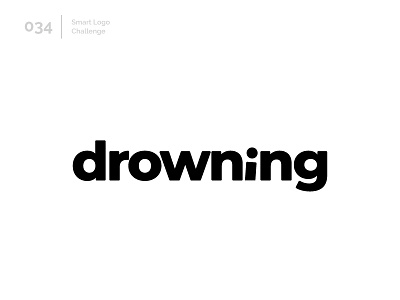 34/100 Daily Smart Logo Challenge 100 day challenge 100 day project abstract drown drowning letter letterform letters logo logo challenge sea water wordmark