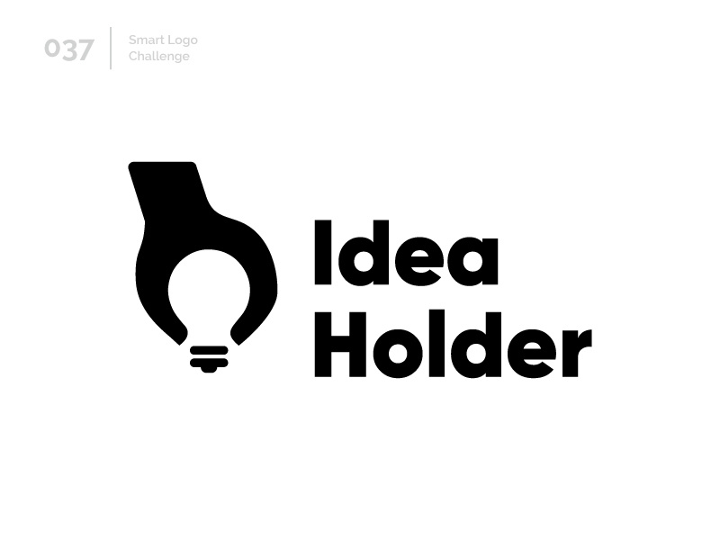 37/100 Daily Smart Logo Challenge lightbulb innovation idea negative space logo challenge 100 day challenge 100 day project modern logo abstract