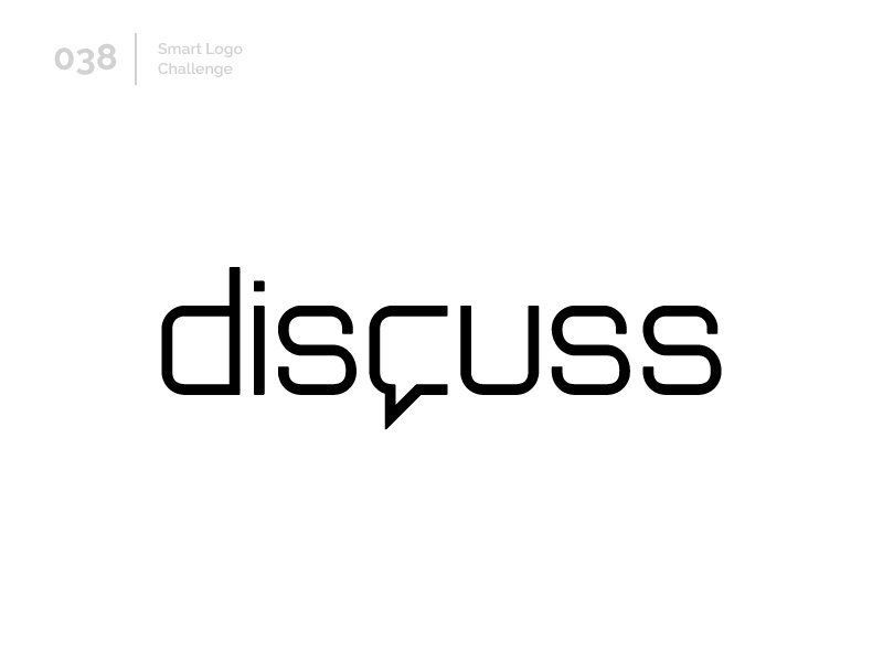 38/100 Daily Smart Logo Challenge chat discuss typography logo challenge 100 day challenge wordmark 100 day project letterform letters modern letter logo abstract
