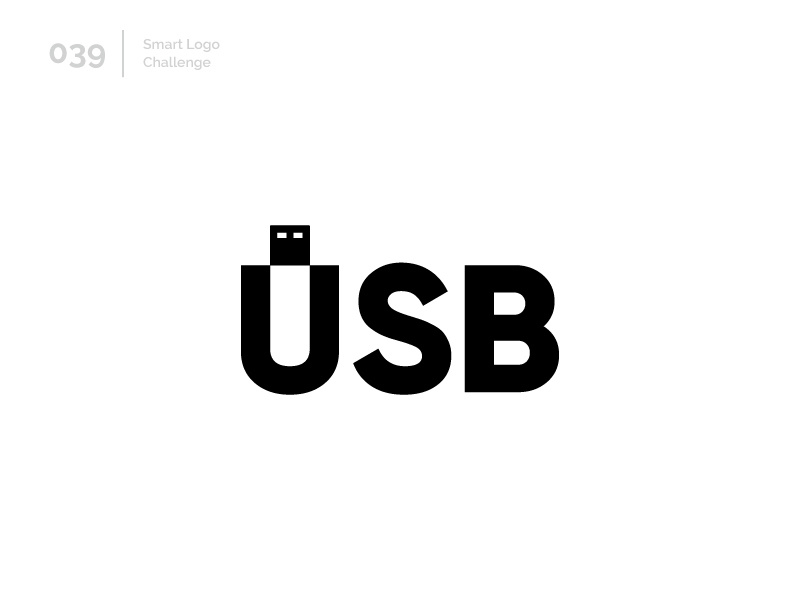 39/100 Daily Smart Logo Challenge data usb typography 100 day challenge wordmark 100 day project letterform letters modern logo letter abstract