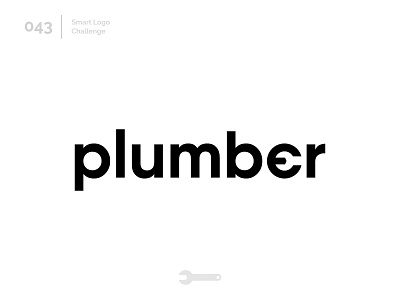 43/100 Daily Smart Logo Challenge 100 day challenge 100 day project abstract letter letterform letters logo modern negative space plumber plumbing typography wordmark wrench