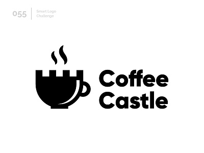 55/100 Daily Smart Logo Challenge 100 day challenge 100 day project abstract castle coffee kingdom logo logo challenge