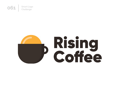 61/100 Daily Smart Logo Challenge 100 day challenge 100 day project abstract coffee logo logo challenge modern rising sun sun