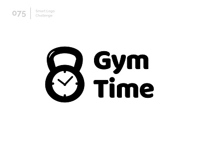 75/100 Daily Smart Logo Challenge 100 day challenge 100 day project abstract clock gym kettlebell logo logo challenge modern time workout