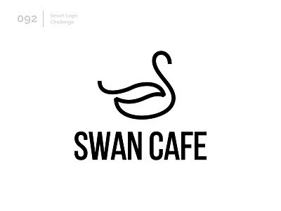 92/100 Daily Smart Logo Challenge 100 day challenge 100 day project abstract cafe coffee coffee bean line style logo logo challenge swan