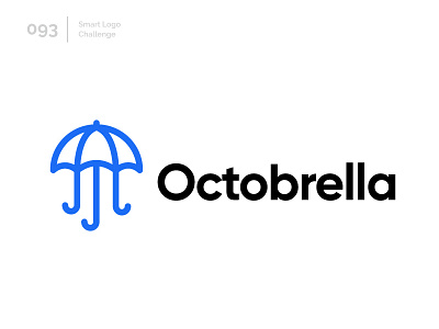 93/100 Daily Smart Logo Challenge 100 day challenge 100 day project abstract blue fusion logo logo challenge octopus umbrella