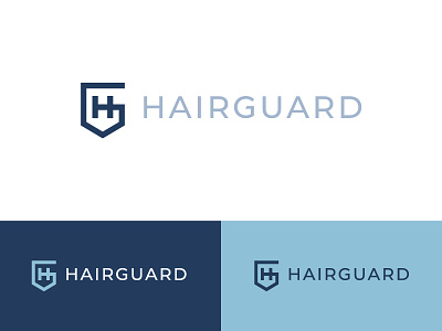 Hair Guard Logo gh guard hair hair growth hair loss hair product hg letterform loss shield shield logo