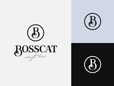 BossCat Logo bar boss bosscat brand identity cat chill craft craft bar drinks island letter letters logo logo design modern urban visual identity wordmark