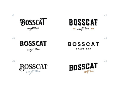 BossCat wordmark exploration bar boss bosscat brand identity cat chill craft craft bar island letter letters logo logo design text typography urban visual identity wordmark