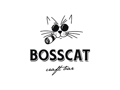 BossCat Logo boss bosscat brand identity cat character cigar cool craft craft bar logo logo design mafia retro urban visual identity