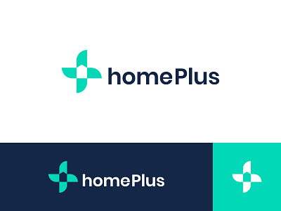 Homeplus Logo abstract brand identity flat home house logo logo 2d modern negative space plus simple visual identity