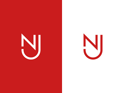 NJ Monogram abstract brand identity jn letter letters logo logo design modern monogram nj red visual identity