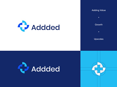 Addded Logo Design abstract add advertising agency blue customers growth logo logo design modern plus value