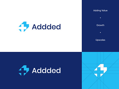 Addded Plus Logo design abstract add advertising agency blue customers growth logo logo design modern plus value