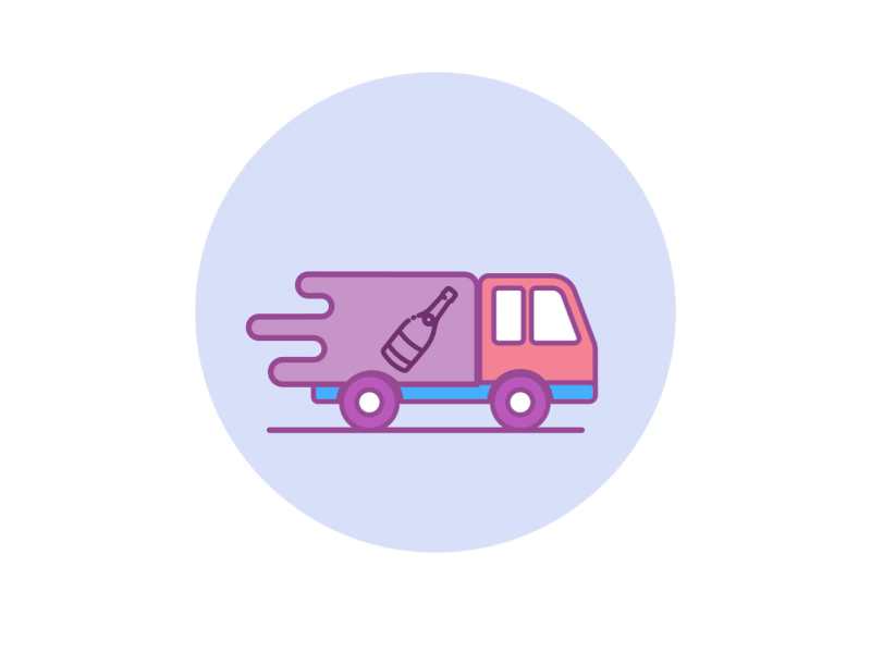 Delivery Icon abstract abstract art animated icon animation bubbles clouds deliver icon delivery gif icon modern popping truck wine