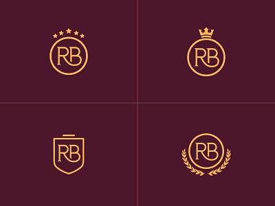 RB Monogram Shields accommodation crown hotel letter letterform letters luxury modern monogram monogram logo rb residence rich royal shield shield logo shields star