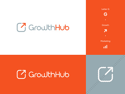 Growth Hub Logo arrow brand identity finance grow growth hub letter g letter logo logo logo design marketing success upward