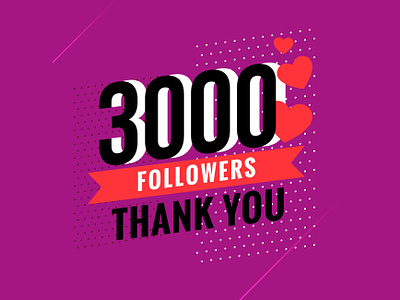 3000 Followers 3000 3d 3k achievement design followers milestone thank you thanks