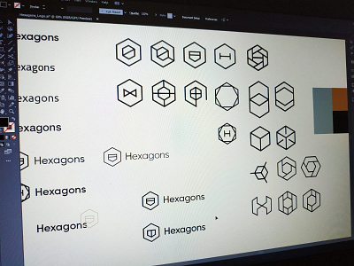 Hexagon Logo Ideas Sketches