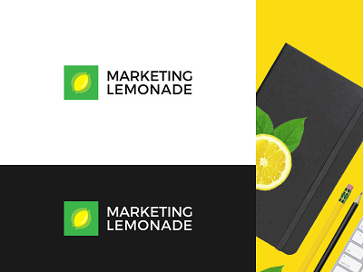 Marketing Lemonade abstract brand identity branding lemon lemon logo lemonade logo logo design marketing modern visual identity yellow