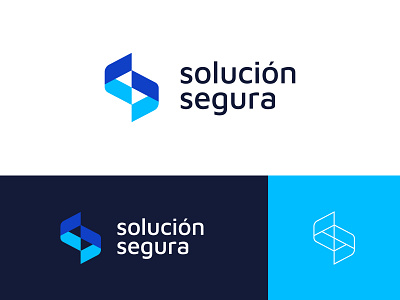 Solucion Segura abstract blue brand identity branding broker corporate insurance insurance risk letters logo logo design modern monogram risk security solutions ss logo visual identity