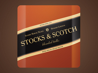 Stocks And Scotch App Icon app branding icon johnnie walker scotch stocks talk show