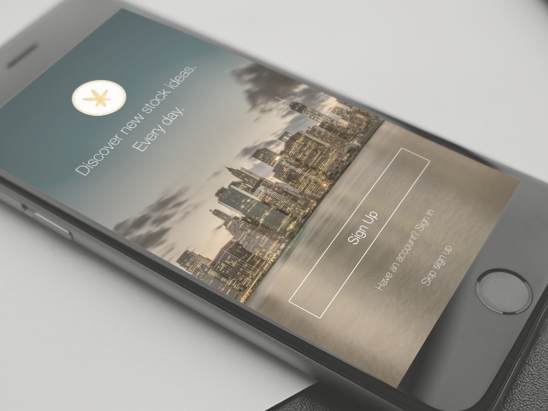 Finance App: Sign Up, In, Skip iphone ios mobile app sign up view login