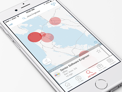 Search Map Clustered Results cards cluster ios location map mobile nav results search tab